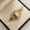 Anillo Cruz padre nuestro casting Tres oros 18k / Talla 11 1/2 / 9,44 Gr / 6,8 mm
