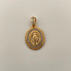 Dije Redondo Casting Azul Pastel Virgen Milagrosa Oro amarillo 18k 2,5 Gr / 15,9 mm / 2,6 Cm
