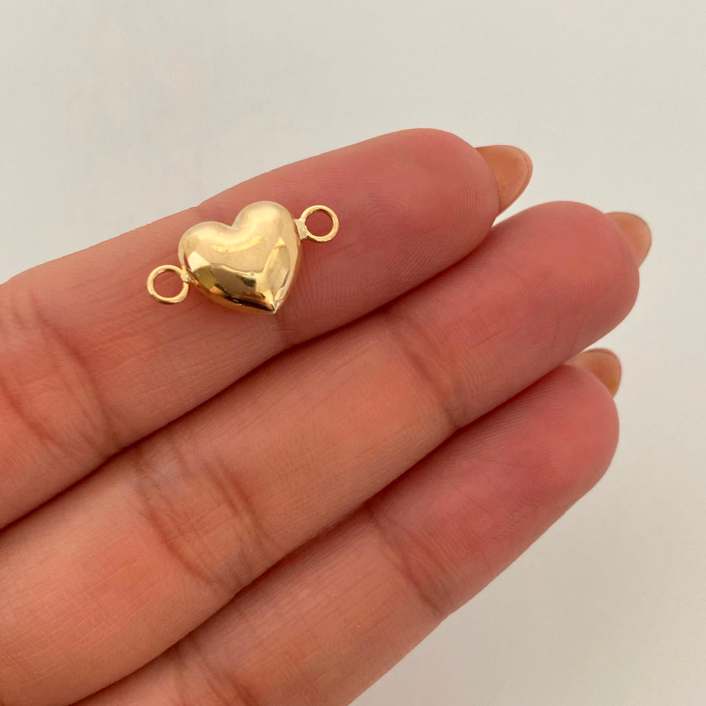 Herraje Corazon Inflado Oro amarillo 18k 0,75 Gr / 1,7 Cm