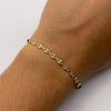 Pulsera tejida Eslabones Gc hilo negro Oro amarillo 18k 0,5 Gr