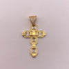 Dije cruz circones blancos Oro amarillo y Oro blanco 18k 6,6 Gr / 25,05 mm / 4,5 Cm