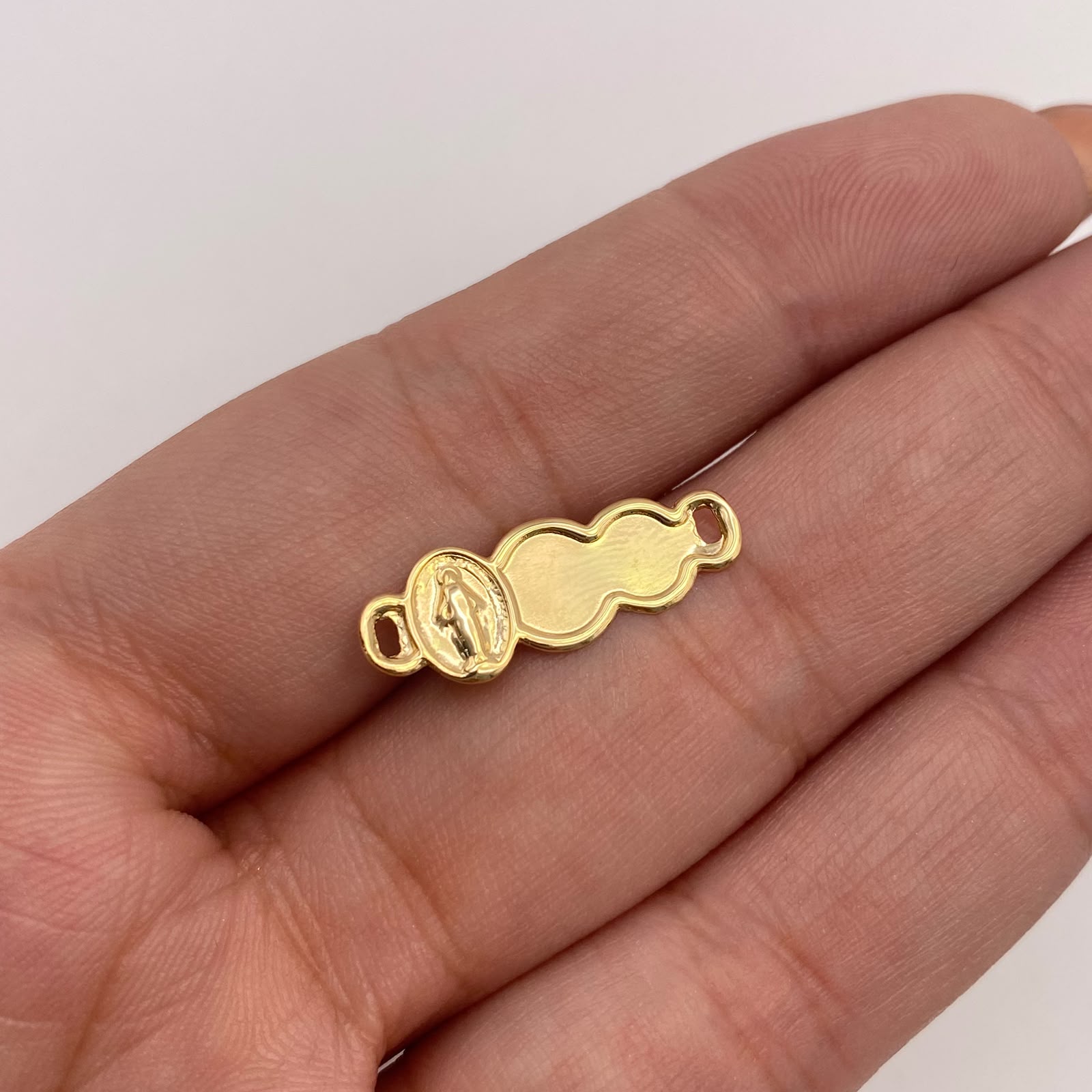 Herraje Placa nube virgen milagrosa Oro amarillo 18k 0,41 Gr / 2,1 Cm