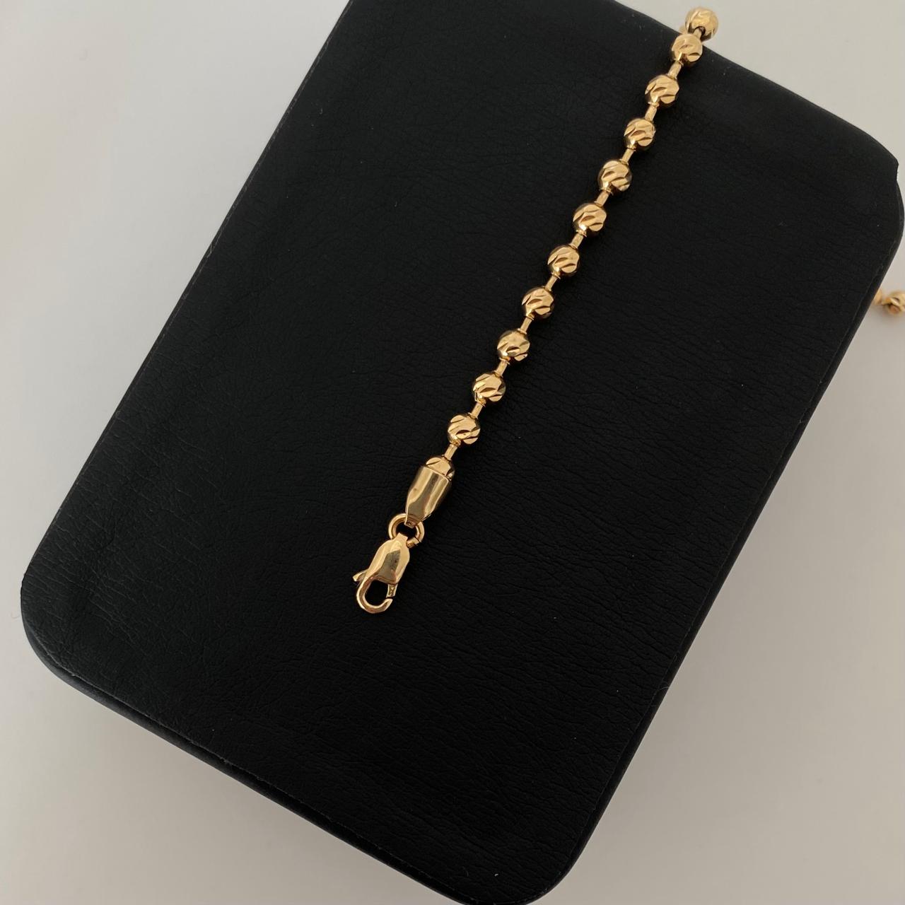 Pulso militar balin diamantado Oro amarillo 18k 7,25 Gr / 3,8 mm / 19 Cm Broche 0,60