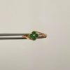 Anillo Trebol verde Oro amarillo 18k / Talla 6 / 1 Gr / 1,3 mm