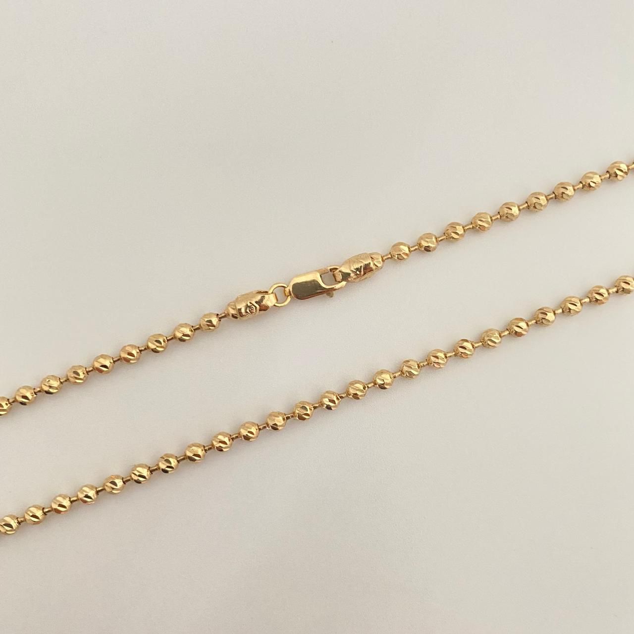 Cadena militar balin diamantado Oro amarillo 18k 16,40 Gr / 3,1 mm / 50 Cm Broche 0,60