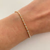 Pulso It con balines diamantados 2mm graduable  Tres oros 18k +4 / 3,3 Gr / 16,5 Cm