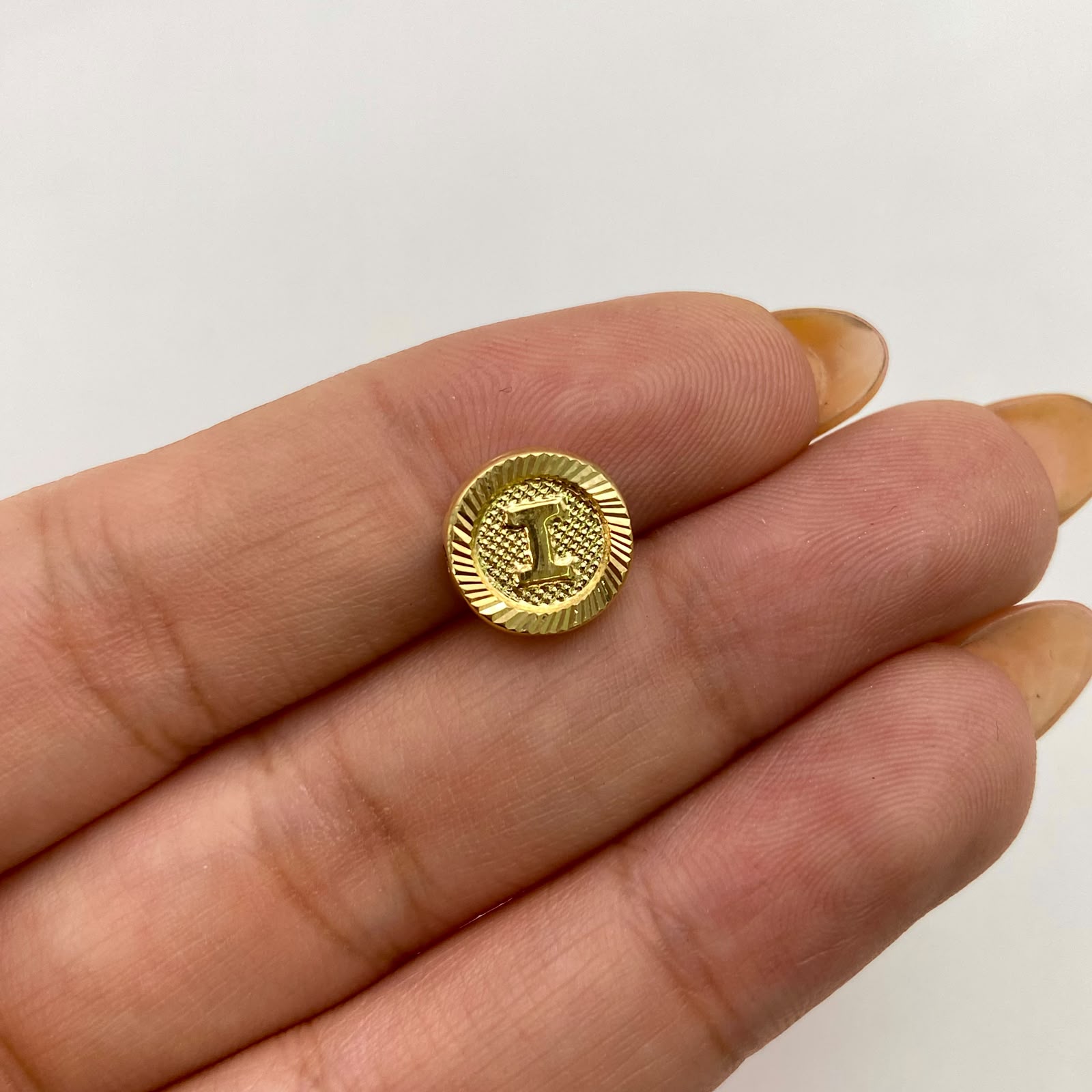 Herraje tambor letra i Oro amarillo 0,5 Gr / 1 Cm