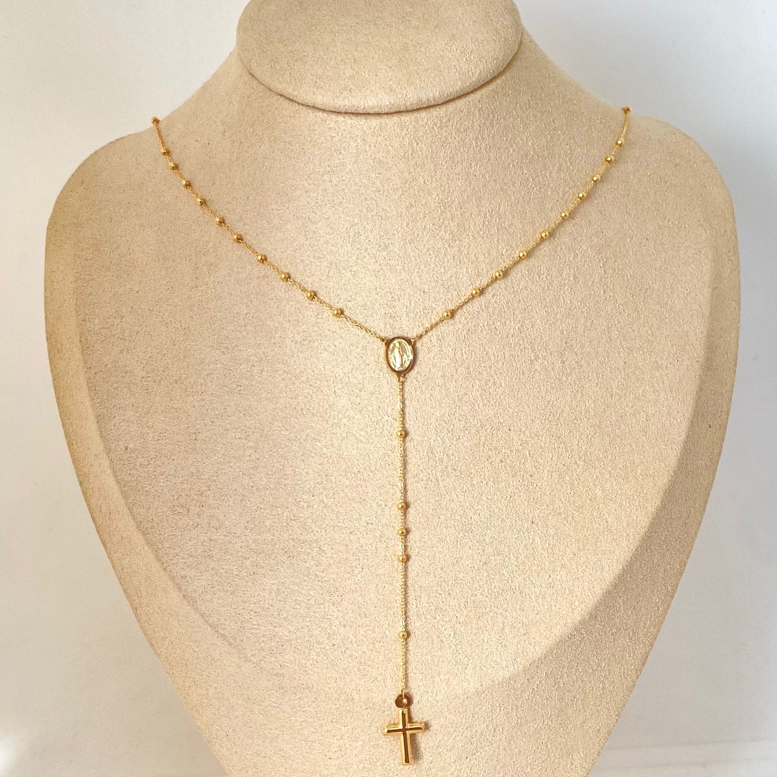 Rosario It virgen milagrosa balines lisos Oro amarillo 18k +4 / 2,80 Gr / 1,8 mm / 47 Cm