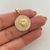 Dije corona rx con circon blanco  Oro amarillo 18k 3,35 Gr / 18,5 mm / 2,3 Cm
