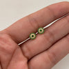 Topos Circulo Circones Verdes Oro amarillo 18k 0,8 Gr / 5,8 mm