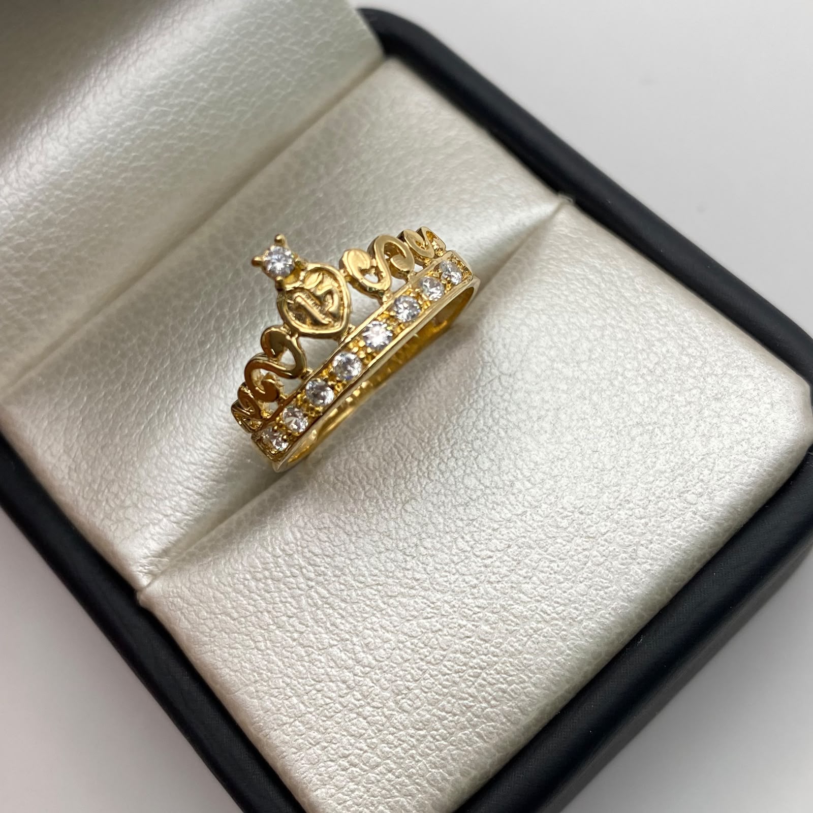 Anillo 15 Casting Blanco Oro amarillo 18k / Talla 7 / 2,45 Gr