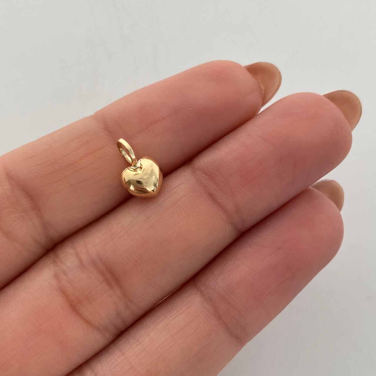 Dije Corazon inflado Oro amarillo 18k 0,30 Gr / 1,0 Cm