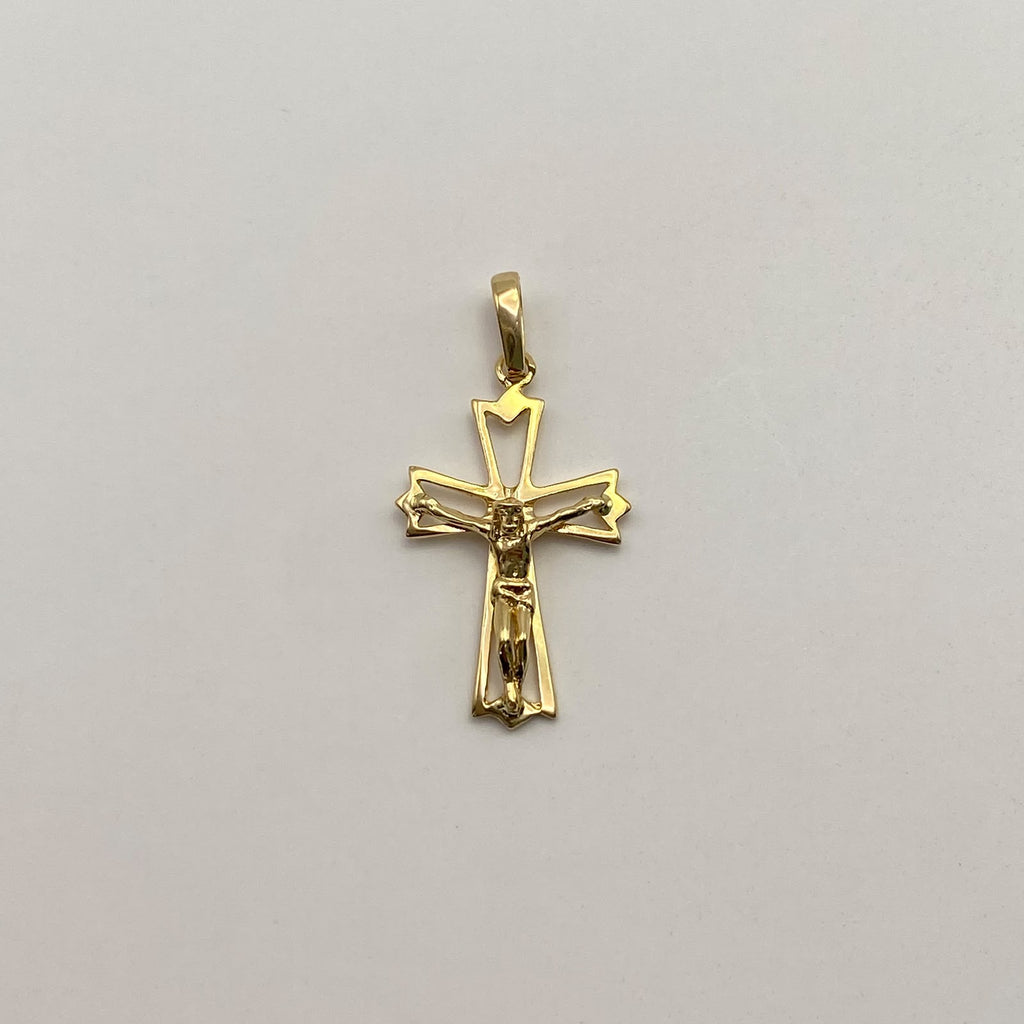 Dije Cruz Cristo Oro amarillo 18k 1,5 Gr / 14,6 mm / 2,7 Cm