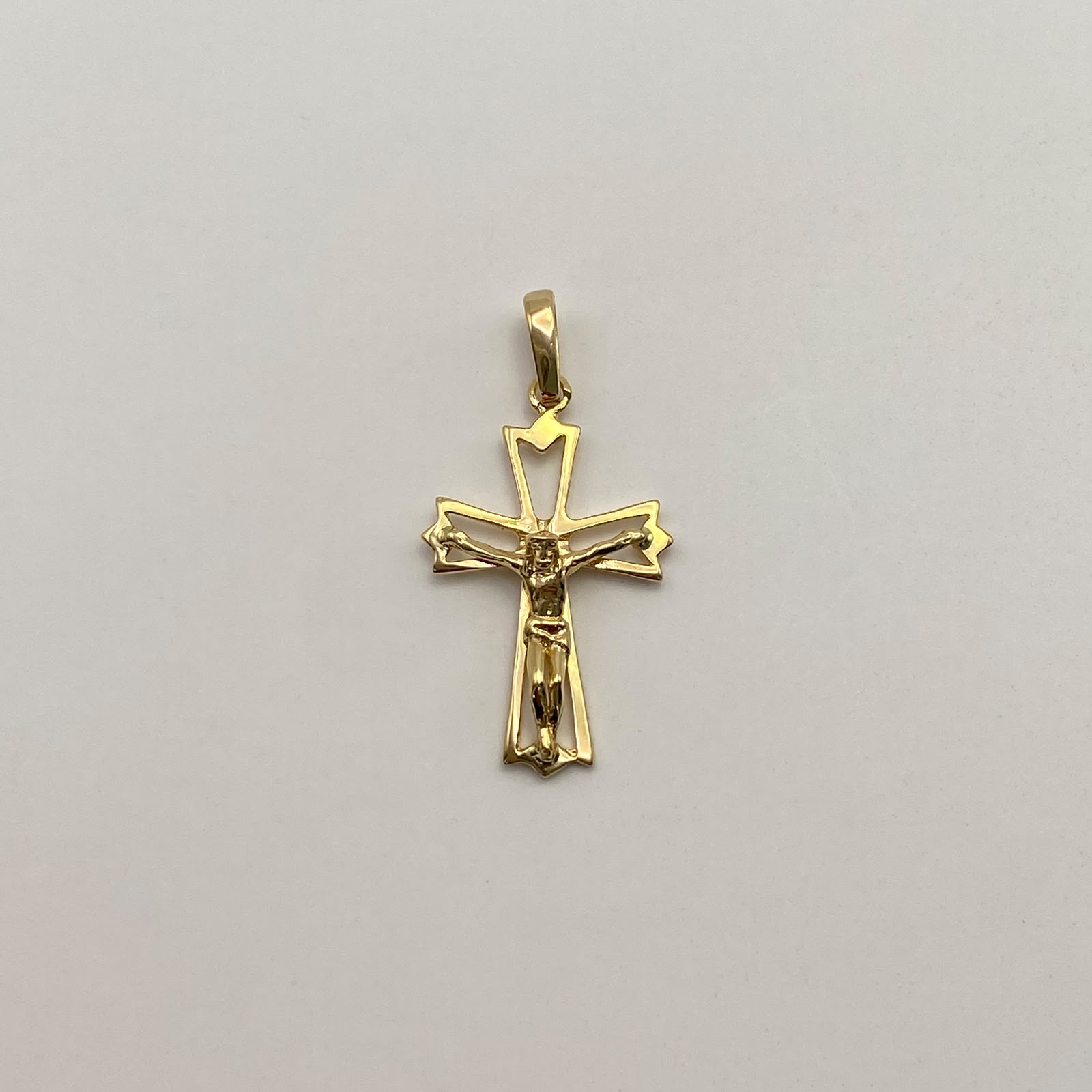 Dije Cruz Cristo Oro amarillo 18k 1,5 Gr / 14,6 mm / 2,7 Cm