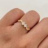Anillo Solitario doble circon Oro amarillo 18k / Talla 6 / 1,7 Gr / 1,5 mm