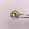 Anillo Herradura caballo circones verdes Oro amarillo 18k / Talla 9 1/2 / 6,75 Gr / 5,5 mm