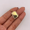 Dije Placa fotograbado circones blancos Oro amarillo 18k 2,26 Gr / 12,9 mm / 2,5 Cm