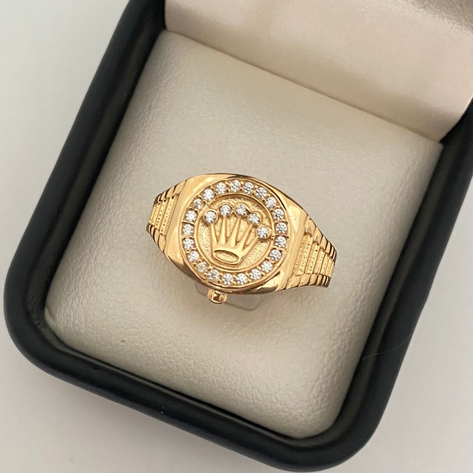 Anillo reloj corona rx  Oro amarillo 18k / Talla 9 / 7,25 Gr