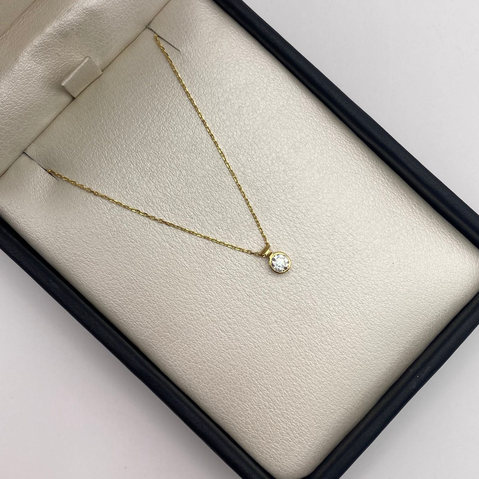 Cadena It Aro seguido especial Dije Circon Oro amarillo 18k 1,7 Gr / 0,7 mm / 45 Cm