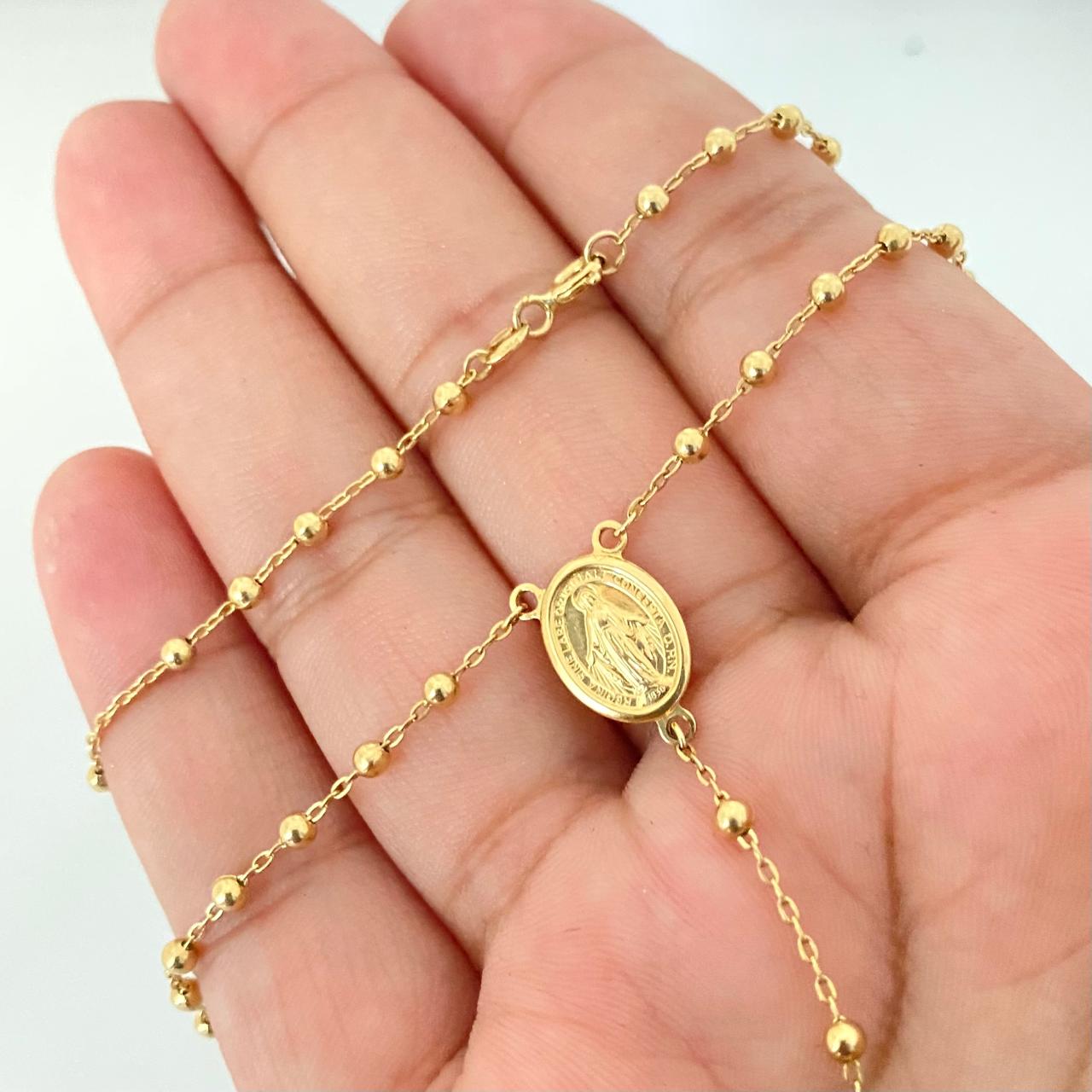 Rosario It virgen milagrosa Oro amarillo 18k +3 / 6,4 Gr / 2,45 mm / 45 Cm
