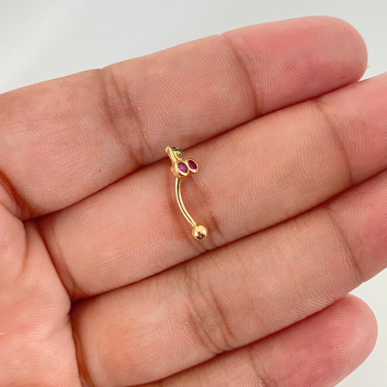 Piercing cereza ( joya ) Oro amarillo 18k 0,6 Gr