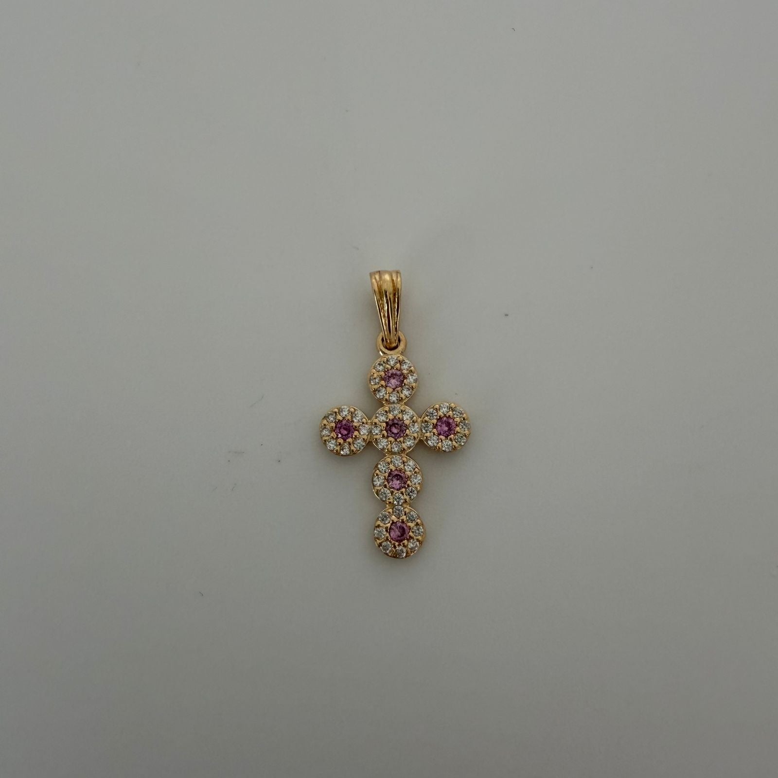 Dije cruz casting  rosa Oro amarillo 18k 2,6 Gr / 3 Cm