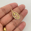 Dije guadalupe colores ovaladada Oro amarillo 18k 2,0 Gr / 2,6 Cm