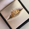 Anillo 15 Corona Casting Blanco Oro amarillo 18k / Talla 7 1/2 / 2,7 Gr