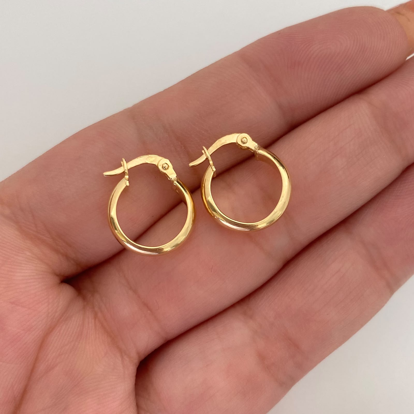 Candonga Media Caña redonda lisa Oro amarillo 18k 1,1 Gr / 1,4 Cm