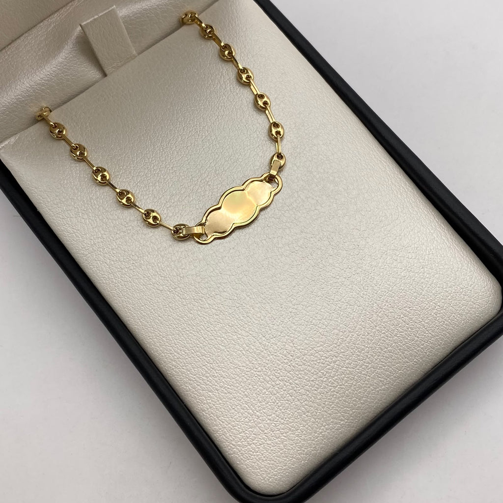 Pulso bebé baby gc placa nube  Oro amarillo 2,05 Gr / 14 Cm  Broche 0,15