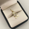 Dije niña centro circones blancos Oro amarillo 18k 1,90 Gr / 2,5 Cm