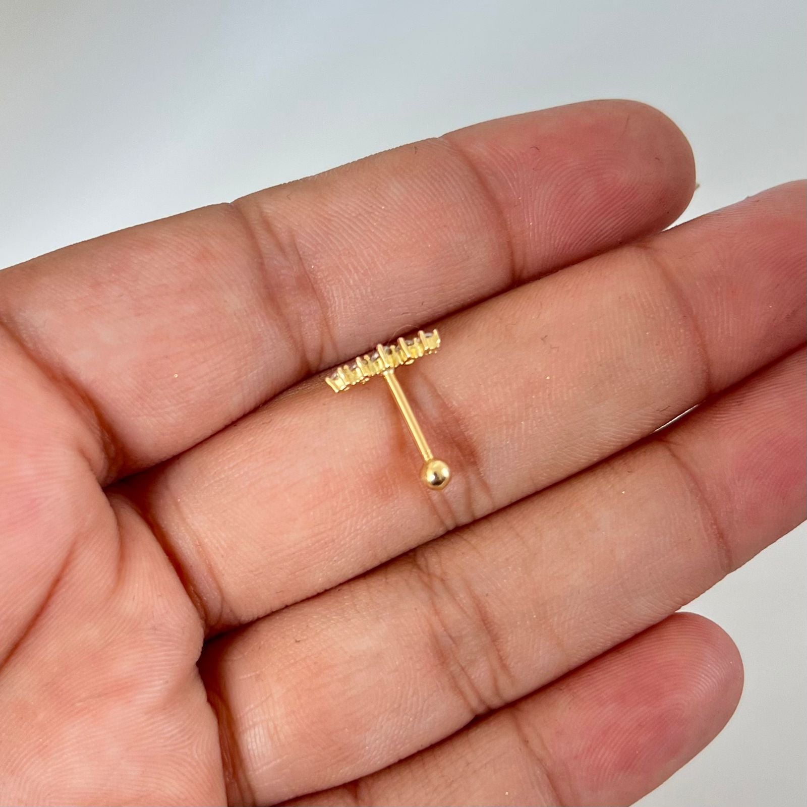 Piercing fila corazones casting (joya ) Oro amarillo 18k 0,7 Gr