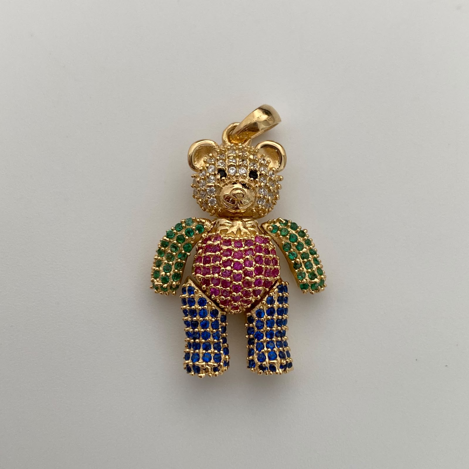 Dije Oso Articulado Casting Multicolor Oro amarillo 18k 8,45 Gr / 17,8 mm / 3,4 Cm