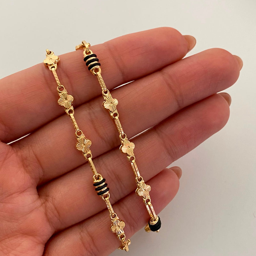 Cadena Rustica Trebol Diamantado Oro amarillo 18k 9,60 Gr / 3,8 mm / 60 Cm Broche 0,40
