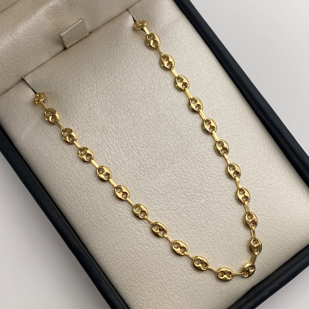 Cadena Gc liso Oro amarillo 18k 7,85 Gr / 4,1 mm / 60 Cm Broche 0,40