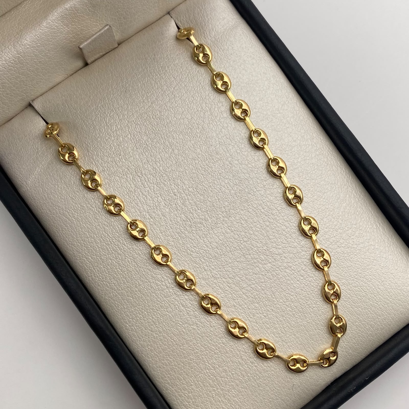 Cadena Gc liso Oro amarillo 18k 7,85 Gr / 4,1 mm / 60 Cm Broche 0,40