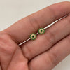 Topos Circulos Circon Verde y Blanco Oro amarillo 18k 0,5 Gr / 4,3 mm