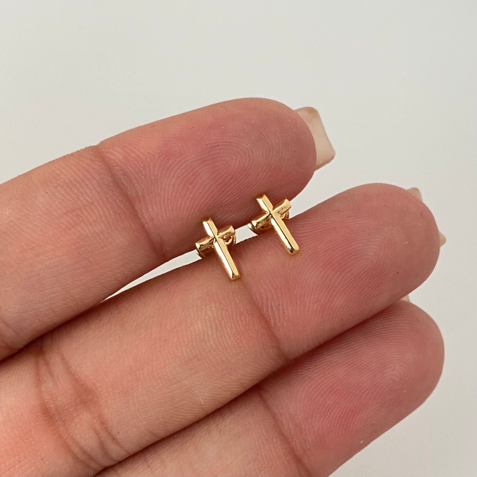 Topos cruz delgada Oro amarillo 18k 0,5 Gr / 4 mm