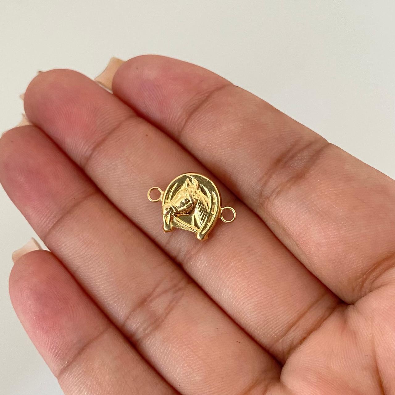 Herraje herradura caballo Oro amarillo 18k 0,75 Gr / 1,5 Cm