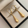 Candonga Lagrima Oro amarillo 18k 0,85 Gr / 3,5 Cm