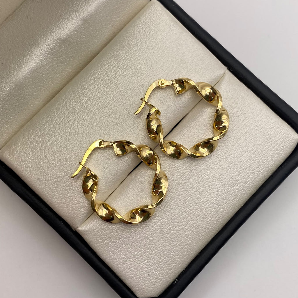 Candonga entorchada lisa Oro amarillo 18k 2,3 Gr / 2,3 Cm
