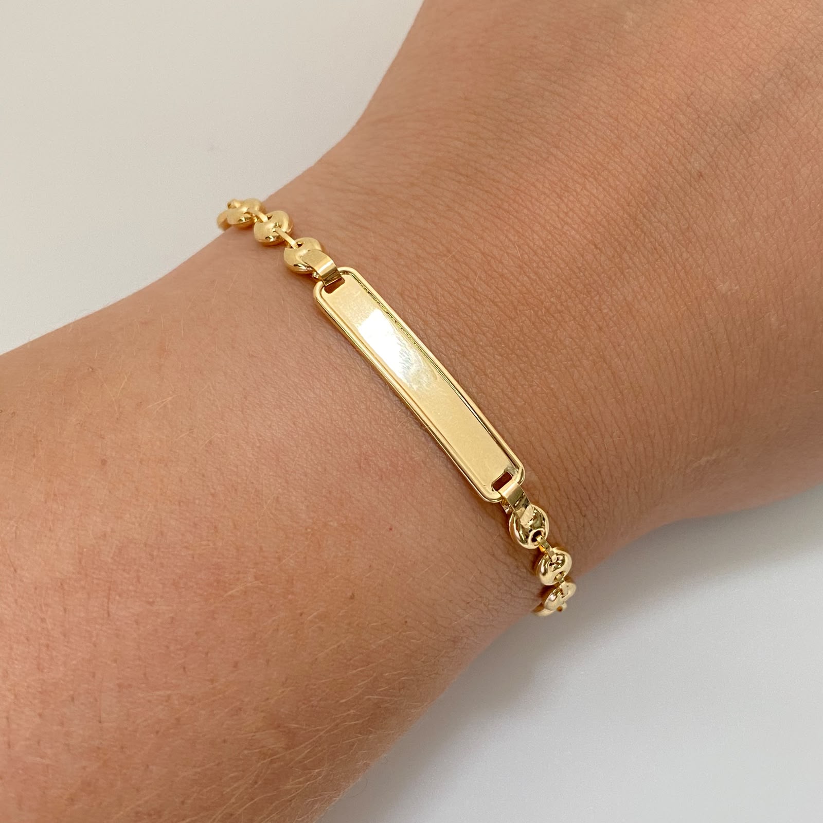 Pulso Placa Gc Oro amarillo 18k 3,45 Gr / 4,6 mm / 18 Cm Broche 0,30