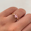 Anillo Corazon Rosado Oro rosa 18k / Talla 6 3/4 / 3,05 Gr / 2,3 mm