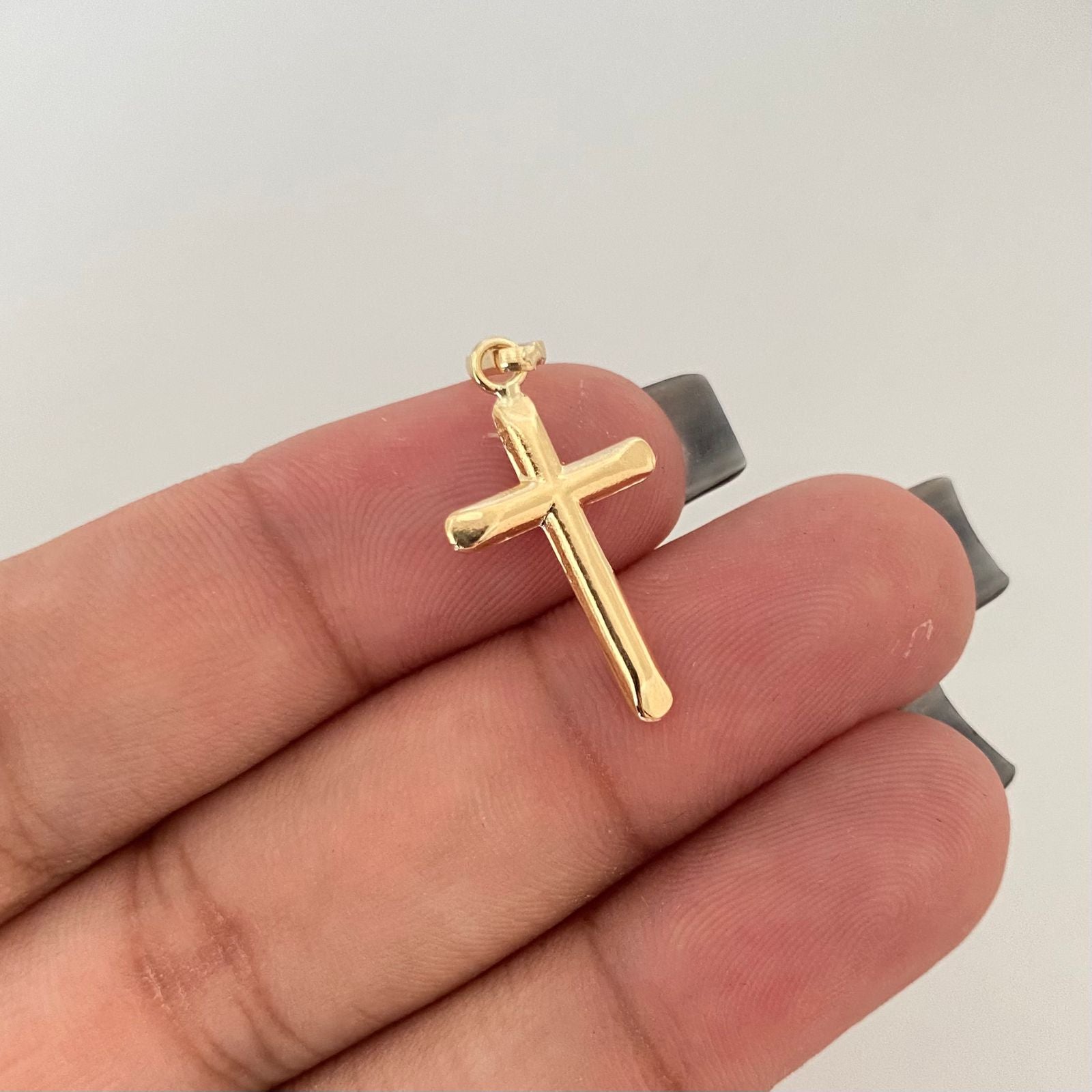 Dije cruz lisa Oro amarillo 18k 0,8 Gr / 3,1 Cm