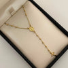 Rosario Bola lisa Virgen Milagrosa Oro amarillo 18k 4,15 Gr / 2 mm / 50 Cm Broche 0,30