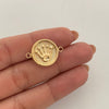 Herraje corona rx con diamantado  Oro amarillo 18k 1,3 Gr / 1,6 Cm
