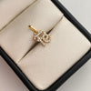 Dije fé con circones blancos  Oro amarillo 18k 0,85 Gr / 7,94 mm / 1,6 Cm