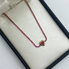 Pulso It tennis corazón circones fucsias Oro amarillo 18k 2,05 Gr / 1,6 mm / 18 Cm