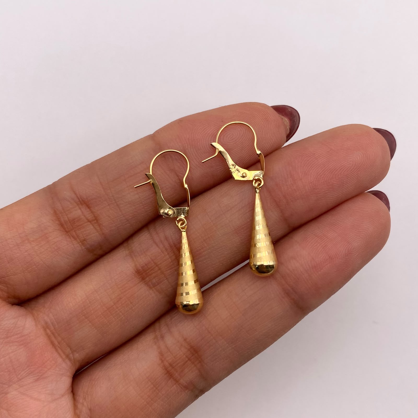 Candonga gota Oro amarillo 18k 0,7 Gr / 3 Cm