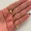 Rosario Bola lisa Virgen Milagrosa Oro amarillo 18k 4,15 Gr / 2 mm / 50 Cm Broche 0,30